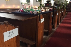 In 1818 the parishioners were invited to ‘take their pews’ and their names and the quarterlands and common land they farmed are shown on their allocated pews (courtesy of Sandra Kerrison)