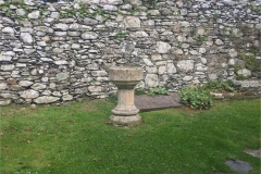 Font in the ruin part of the church